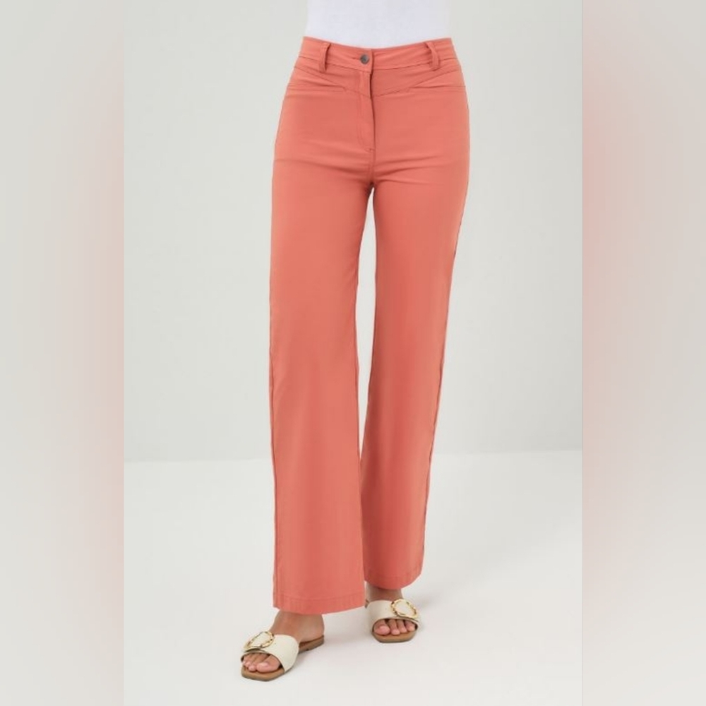Anatomie Greyson Women's Medium Ginger Stretch Wide Leg Pants 30X31 New